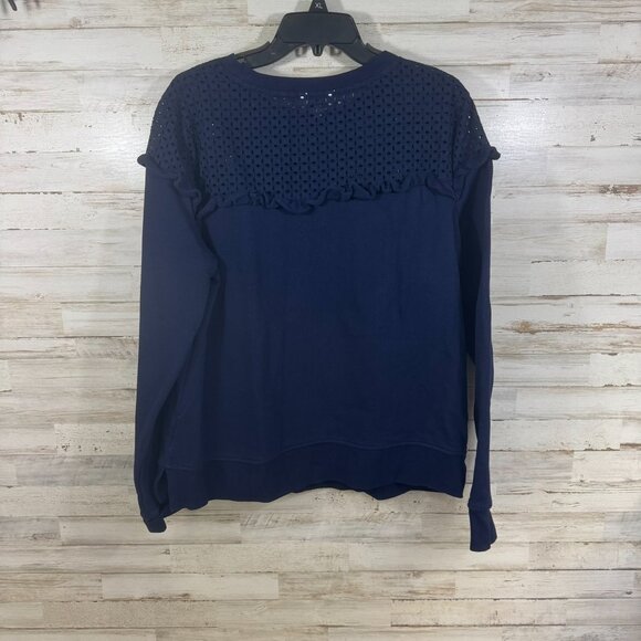 Crown & Ivy Navy Blue Sweatshirt Size XL - Picture 3 of 5
